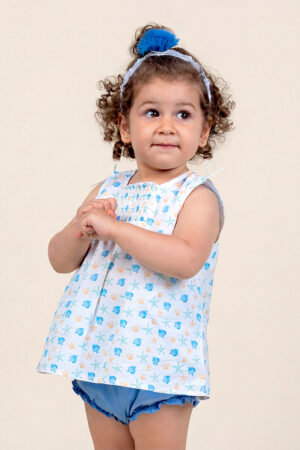 Blusa Arrecife - 6 - 9 M, Blanco