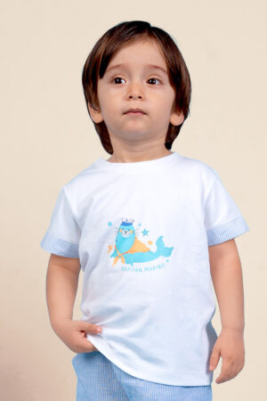 T-shirt Capitán marino - 18 - 24 M, Blanco