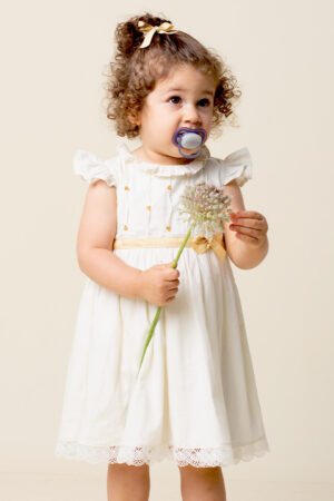 Vestido Panal - 3 T, Ivory
